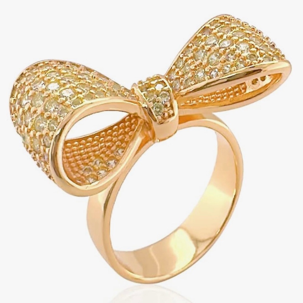 Elegant Gold Bow Ring, Size 8